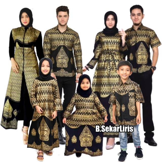 BAJU BATIK COUPLE KELUARGA motif WAYANG PRADA/ATASAN BATIK KELUARGA/BATIK AYAH ANAK
