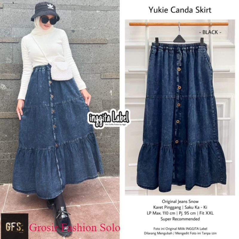 ROK JEANS WANITA | YUKIE CANDA SKIRT | BY INGGITA