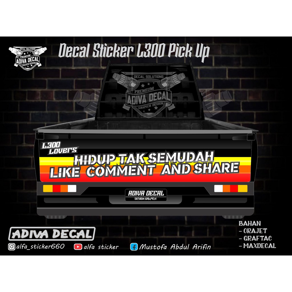 DECAL STICKER PINTU BELAKANG L300 PICK UP - STIKER PINTU BELAKANG