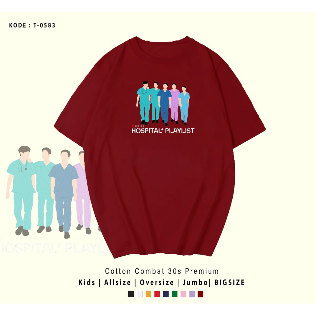 KAOS K-DRAMA HOSPITAL WALKING / T-SHIRT UNISEX / BAHAN COMBED 30S / BAJU SANTAI PREMIUM