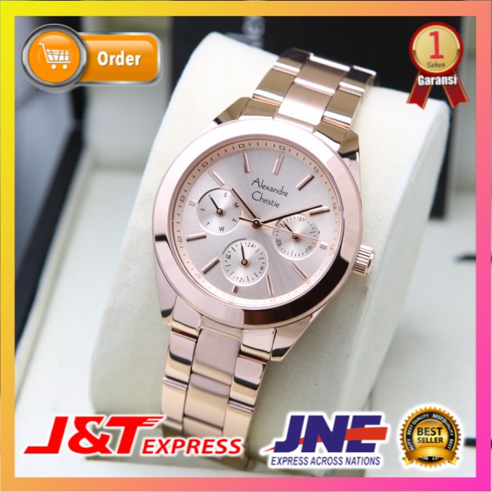JAM TANGAN ALEXANDRE CHRISTIE ALEXANDER CHRISTIE WANITA CEWEK ORIGINAL ORI AC 2950 FULL ROSEGOLD