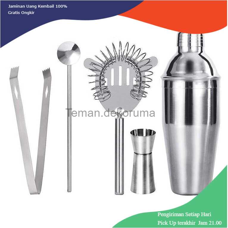 TD-DA1 One Two Cups 5 in 1 Bartender Drink Bar Set Cocktail Shaker 550ml