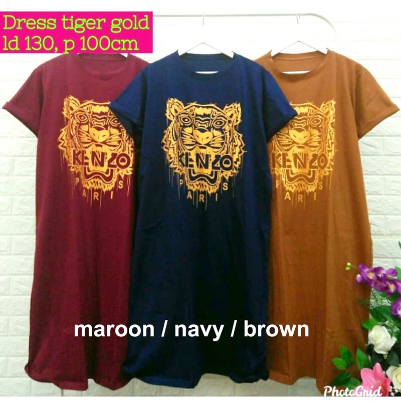 Dress Tiger Gold XXL Jumbo Big Size Wanita