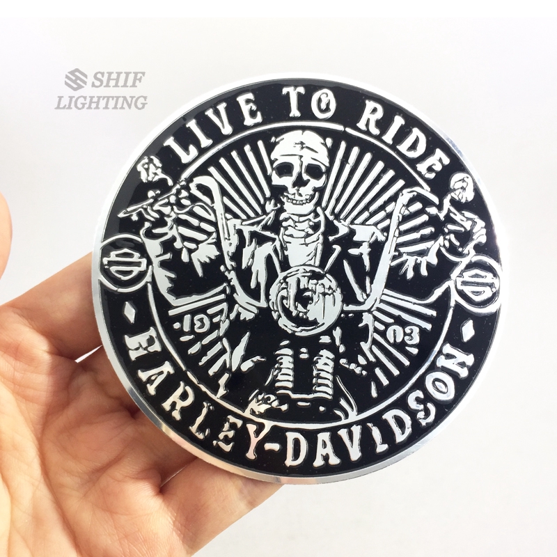 Stiker Emblem / Badge Motif Harley Davidson Bahan Aluminium untuk Motor