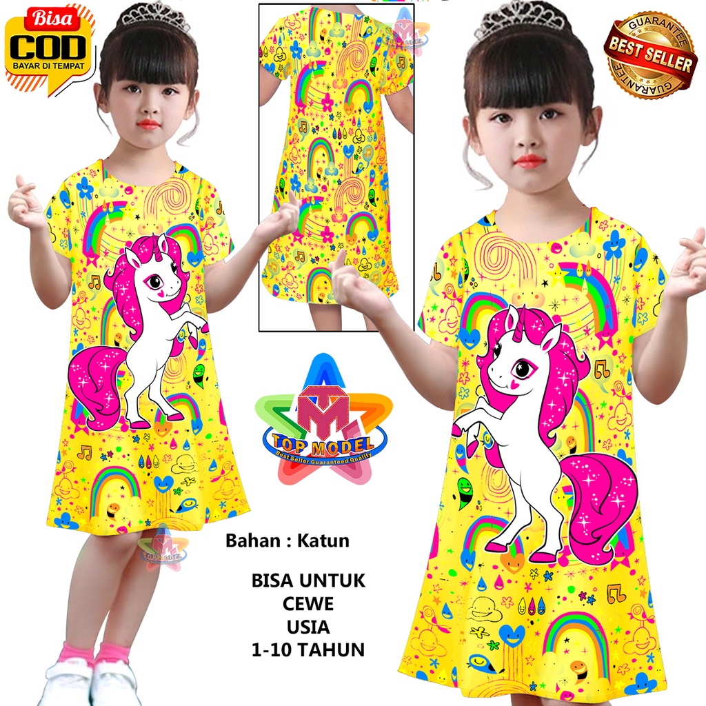 Daster Anak Anak Perempuan. Dress Anak Murah, Tunik Anak Motif Unicon TOP MODEL 00066 Dress Anak Kekinian, Anak Usia 1-10 Tahun Bisa COD dan Gratis Ongkir. Baju Anak Cewek baju tidur baju ulang tahun cewek terkini termurah baju tidur baju main anak wanita