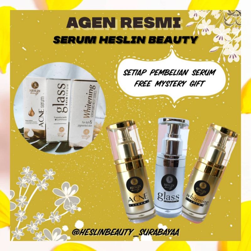 SERUM HESLIN BEAUTY 15ML (GLASS FLEK/ BEKAS JERAWAT,WHITENING BIRD NEST MEMUTIHKAN,&ACNE JERAWAT)