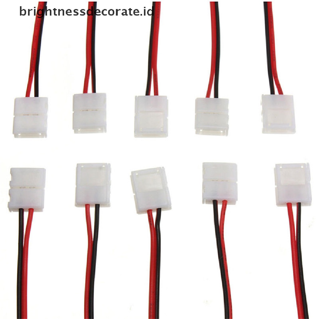 10pcs Kabel PCB 2 Pin LED Strip Konektor 3528 / 5050 Satu Warna