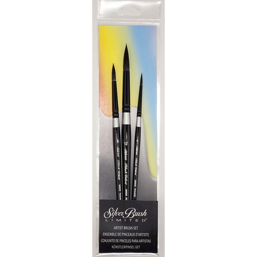 Silver Brush - 3pc Susan Louise Moyer Basic Silk Painting Set SLM-3099