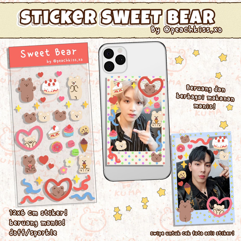 Stiker Dekorasi Journal / Polcos Sweet Bear (Waterproof) by @peachkiss.xo