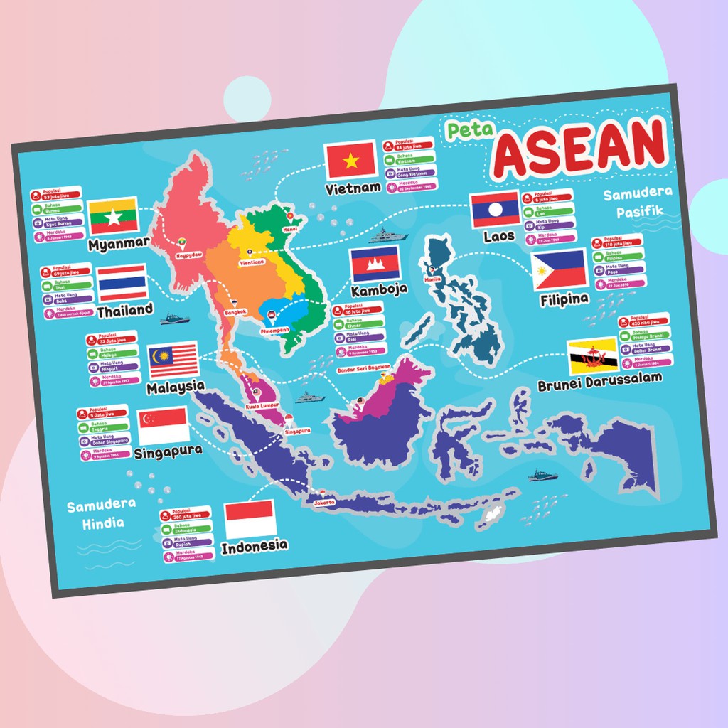 Poster PETA ASEAN Pendidikan Anak TK PAUD SD