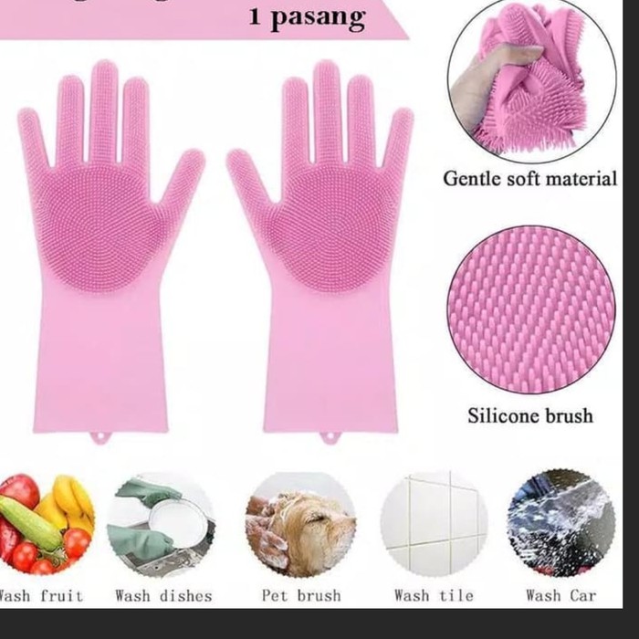 SILICONE GLOVES BRUSH HAND GLOVE gee love pair 2 pcs