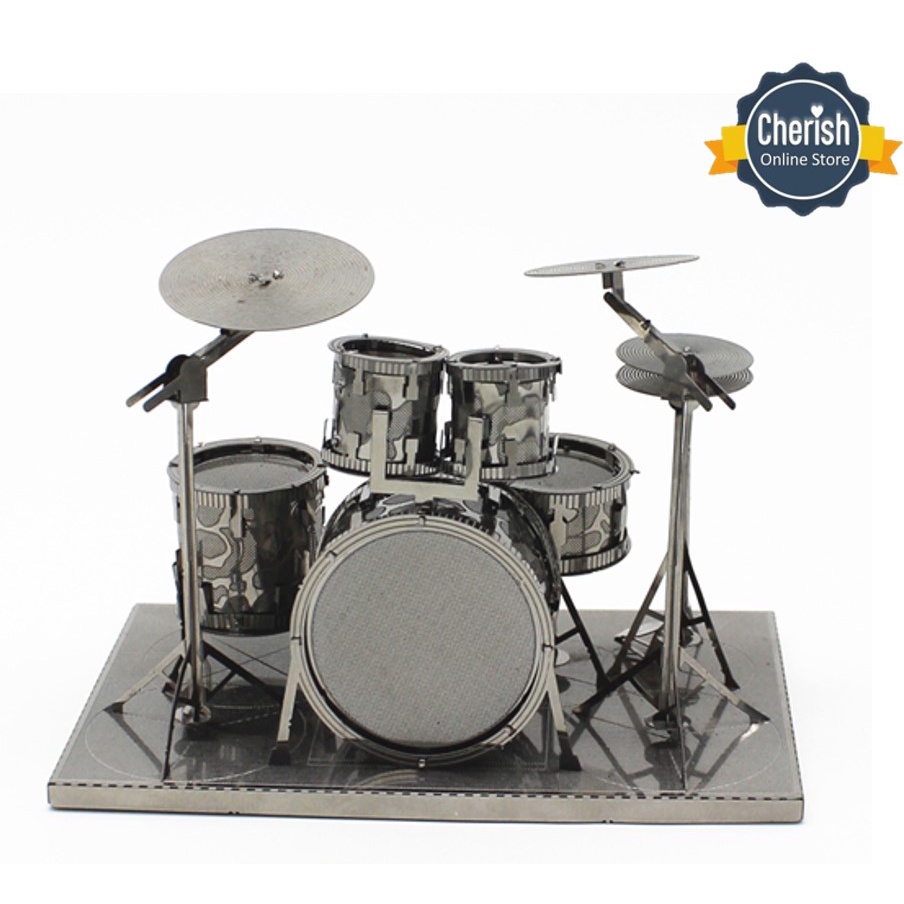 Metal Puzzle 3D SHELF DRUM Koleksi Puzzle Miniatur Alat Musik MB-090