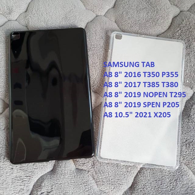 SOFTCASE SAMSUNG TAB A8 8" 10.5" T295 T290 P200 P205 T350 T355 P355 P350 T385 T380 X205 X200 2016 2017 2019 2021 NO SPEN Softcase Ultrathin TPU Jelly Tablet Anti Kuning