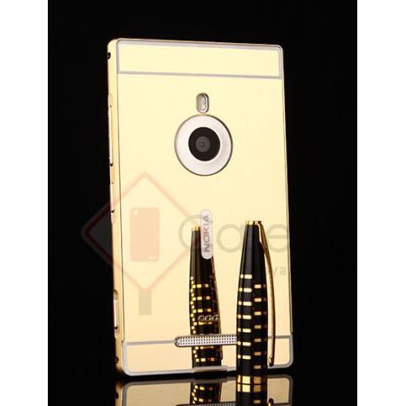 Aluminium Metal Bumper Case with Mirror Cover - Microsoft Lumia 925