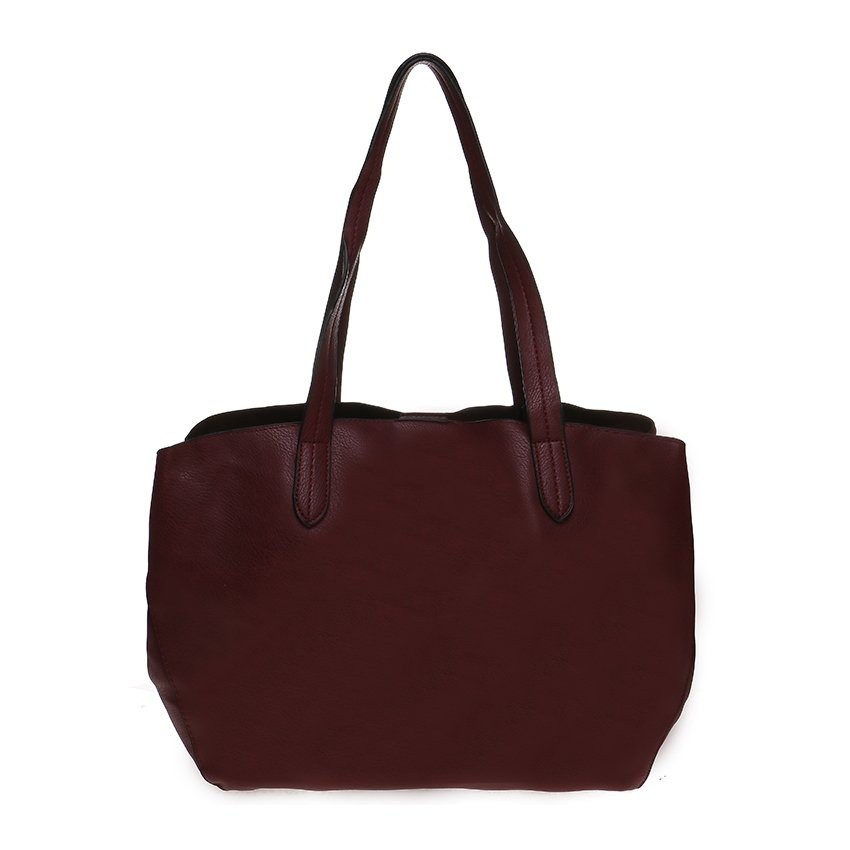 Promo Zada Semi Formal Tote Bag Wanita bonus Big Pouch - Maroon Murah