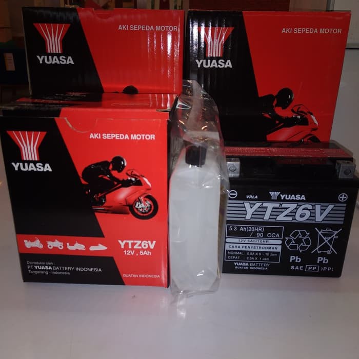 AKI MOTOR SATRIA FU VARIO 150 PCX SONIC 150 YUASA YTZ6V AKI MOTOR SATRIA FU VARIO 150 PCX SONIC 150 YUASA YTZ6V