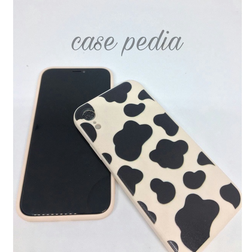 Case Casing OPPO A16 A15 A15s A8 A31 2020 A54 A55 A57 2022 4G A53 2020 A33 2020 A74 (4G) A74 (5G) A76 A95 Motif Kulit Sapi Silikon Casing Square Edge