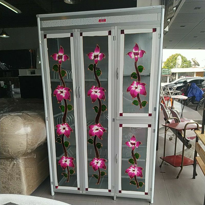 Rak Piring Aluminium 3 Pintu - Rak Piring Sebaguna - Rak Dapur - Medan