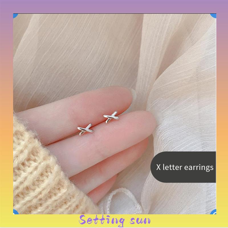 18K Emas anting korea Anting Tusuk untuk Wanita Aksesoris Fashion TN