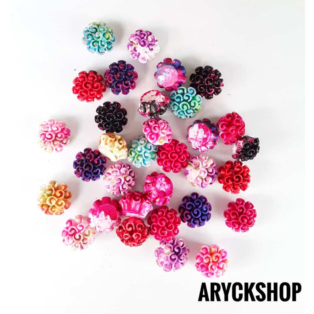 Bunga Bucket Resin isi 10pcs Bunga Kecil Mini Bahan Craft decocase DIY blink Baha tasbih swarovski