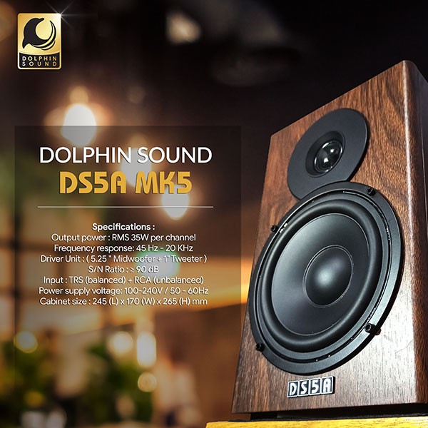 iSK DS5A DS-5A MK5 Dolphin Sound Speaker Monitor Flat Studio Rekaman