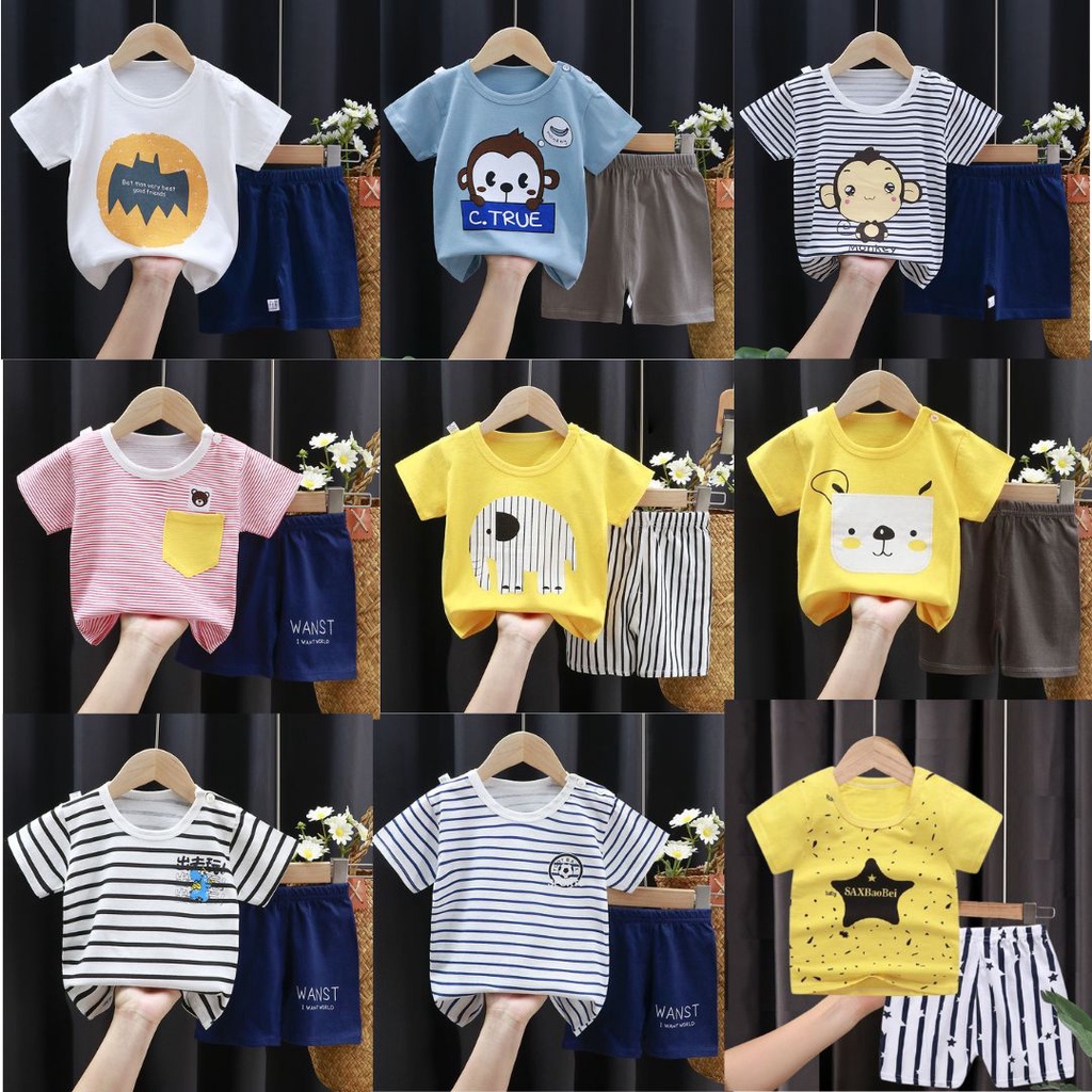 PUNCAK 3.3 stoberi - SETELAN BAJU BAYI IMPORT UMUR 0-24 BULAN/SETELAN BAJU LENGAN PENDEK BAYI TOT2