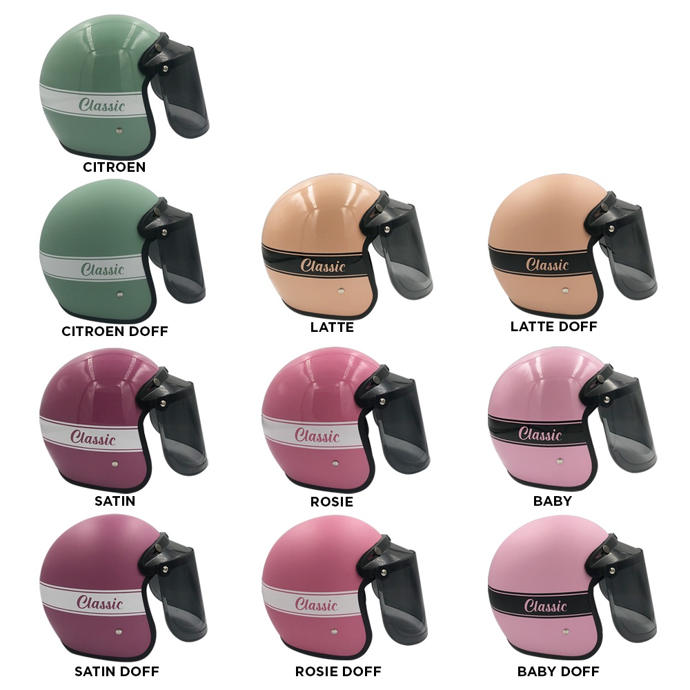 Tanpanama Helm - Helm Bogo New Classic Warna Terbaru / Helm Retro Dewasa SNI