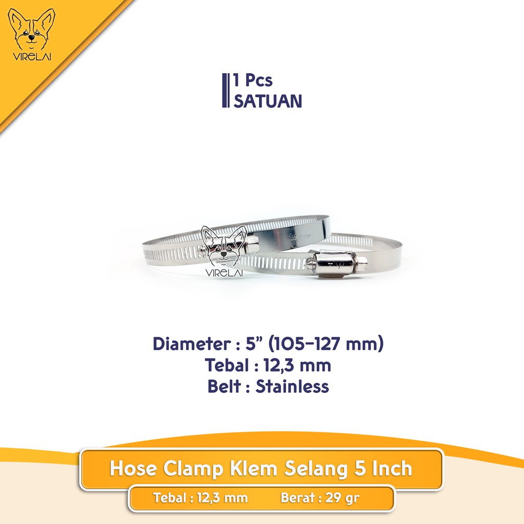 Stainless Klem Selang / Hose Clamp 5&quot; [TW]