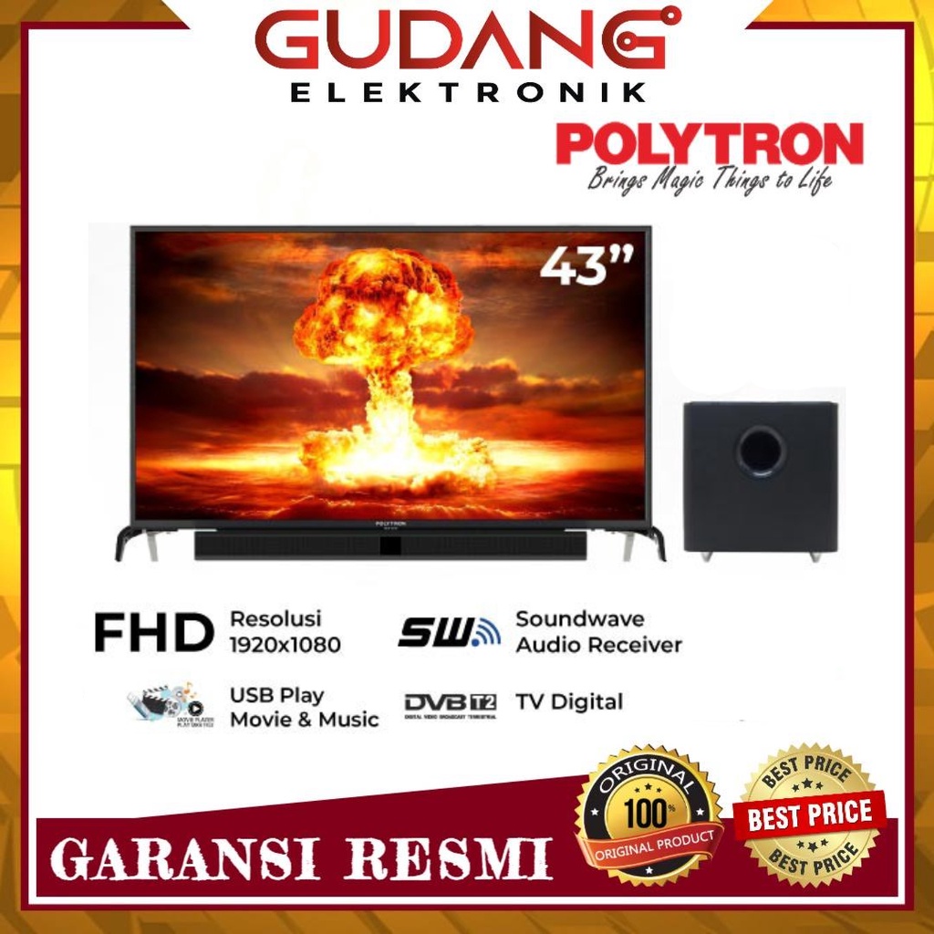 TV LED POLYTRON PLD 43BV1558 SOUNDBAR LED POLYTRON PLD-43BV1558 DIGITAL