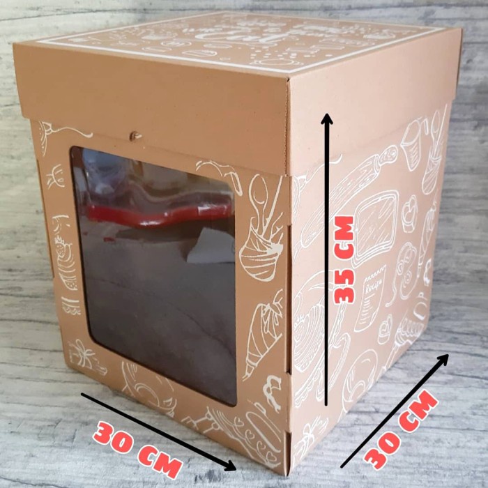 

(No Min Order) Dus Kue Tinggi 30 X 30 X 35 Kardus Cake Jumbo Packaging 064