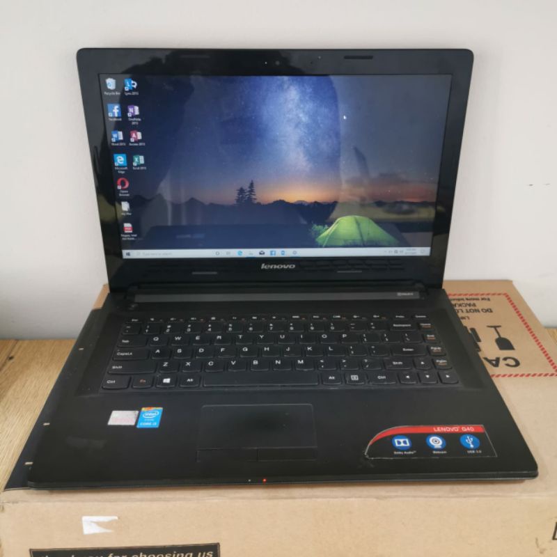 Laptop Lenovo G40 Core i3-4030U Ram 4GB HDD 500Gb Windows 10 Layar 14 inch Full aplikasi Siap pakai