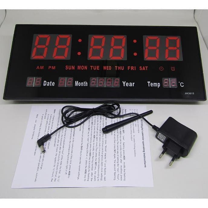 Jam Dinding Digital Led Merah 3615 - Merah