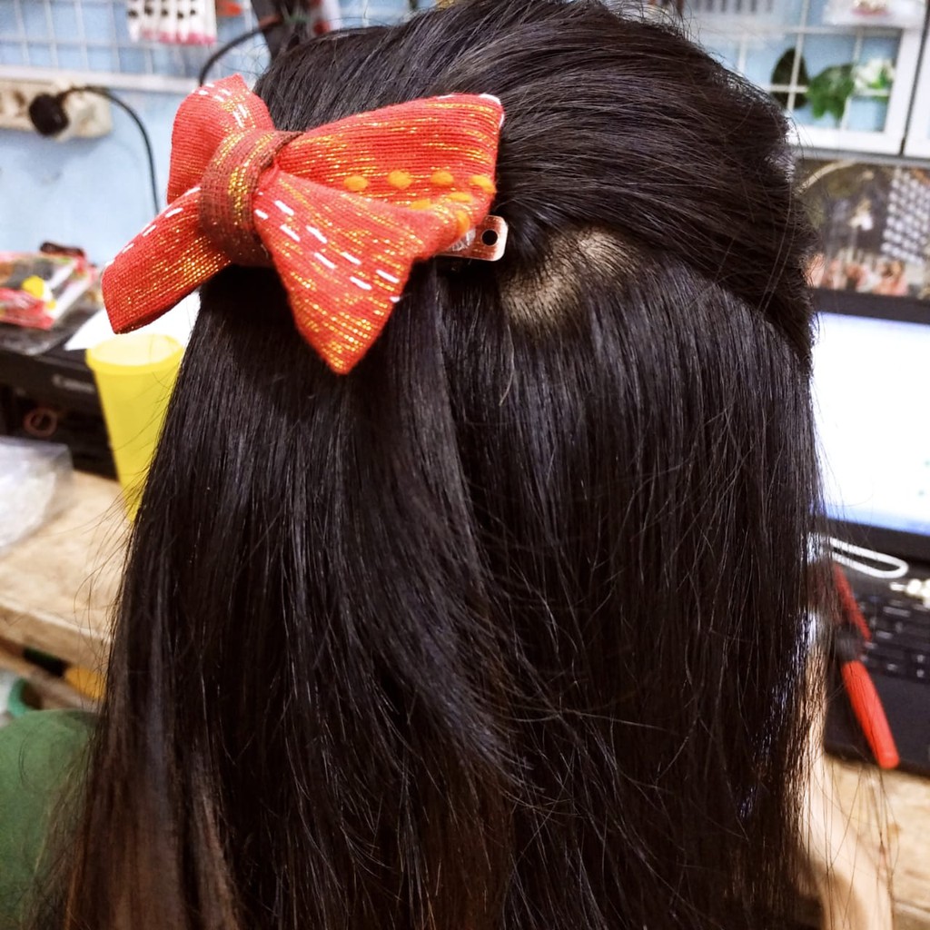 Handmade Aksesoris Jepit Rambut Ulos Etnik Cantik - Jepitan Hiasan Cepol Rambut Sanggul Rambut