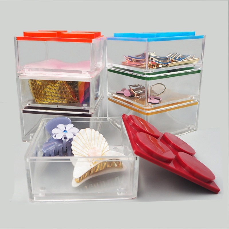 SIY Silicone Multilayer Storage Box for w/ Lid Mold Set for Epoxy Resin Casting Stackable Stationery Jewelry Trinket Hol