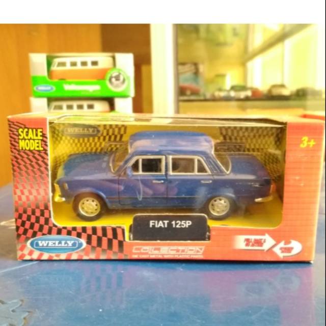 diecast welly fiat 125p biru blue skala scale 32 36