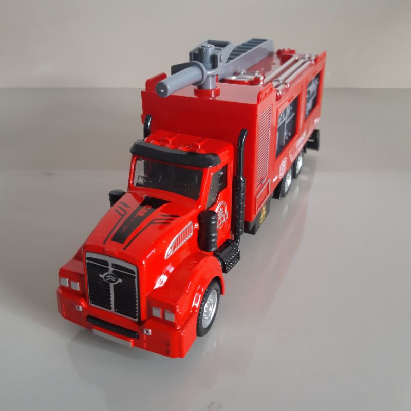 Diecast Truck Pemadam Kebakaran Alloy Mainan Miniatur Mobil Truk Fire