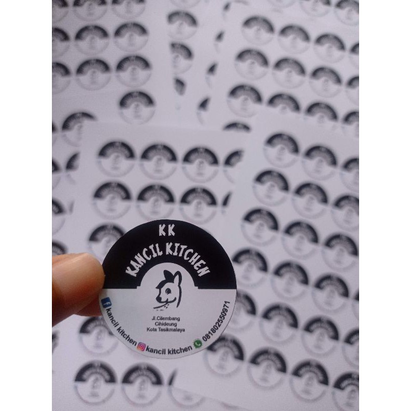 Cetak Sticker Produk Makanan Logo Olshop