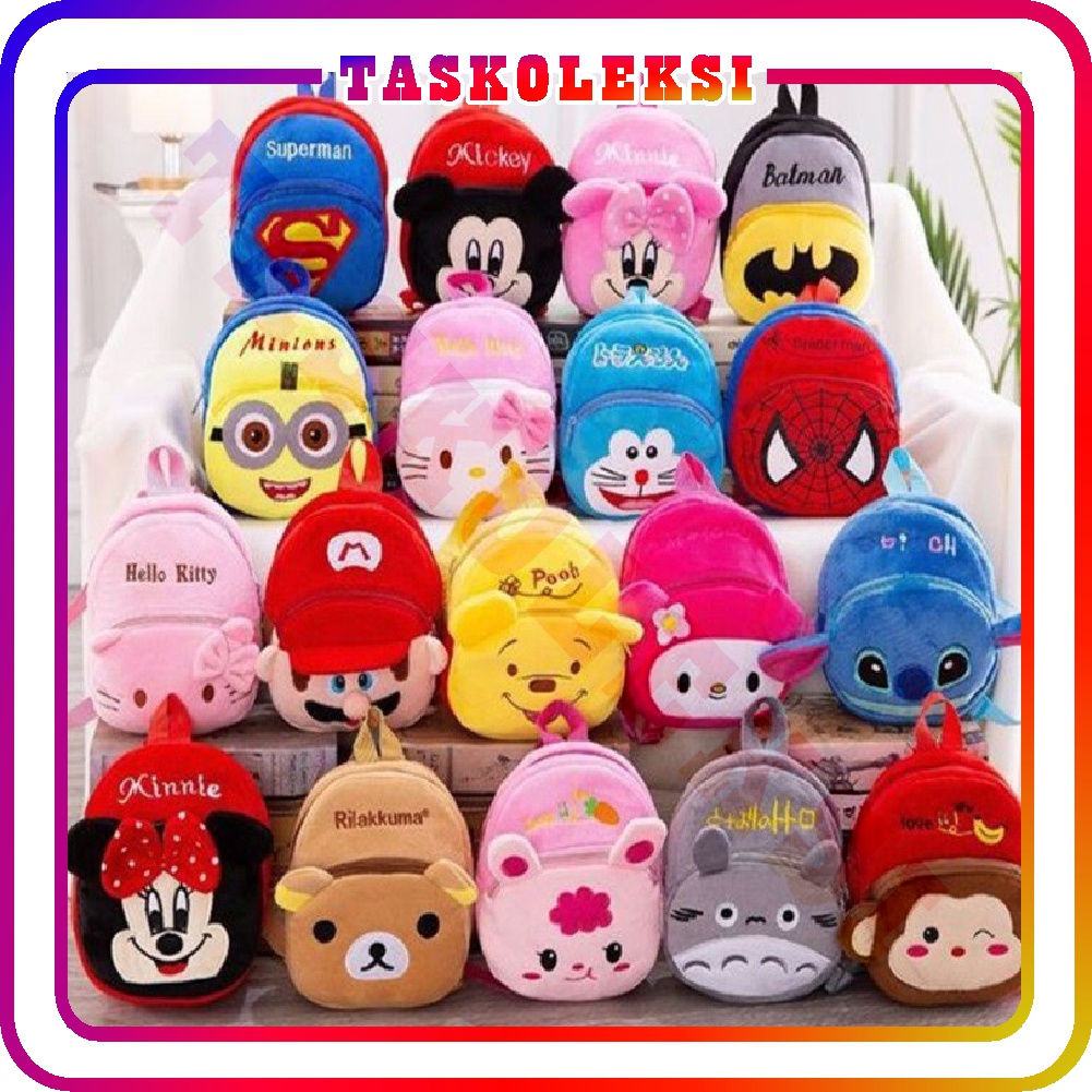 ☛TK☚ R115 Tas Anak Ransel kecil Sekolah Anak Kids TK Karakter Backpack Motif Murah Lucu Import