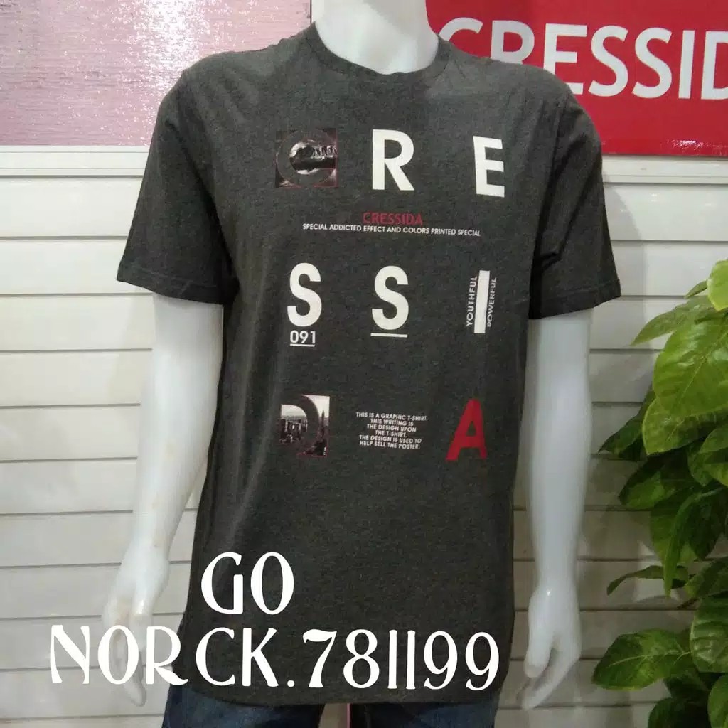 gos CRESSIDA KAOS Pakaian Pria Atasan Kaos Casual Santai Reguler Lengan Pendek Original