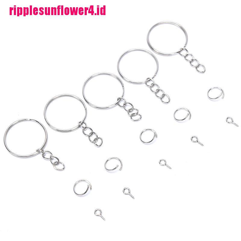 150pcs Gantungan Kunci Rantai Split Jump Ring Dengan Pin Sekrup