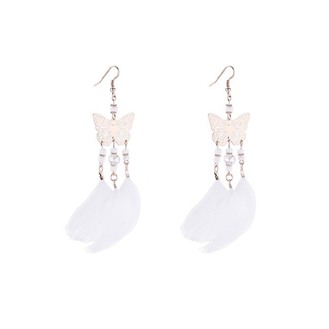 LRC Anting Gantung Fashion Fringed Butterfly Earrings Y6127X