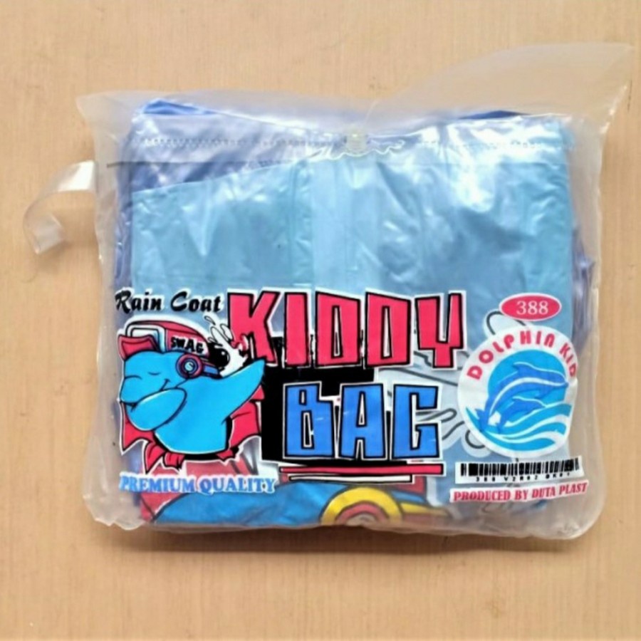 Jas hujan Rain Coat Anak 388 Kiddy Bag DOLPHIN BLUE Longgar Nyaman Harga OKEEEEE^^