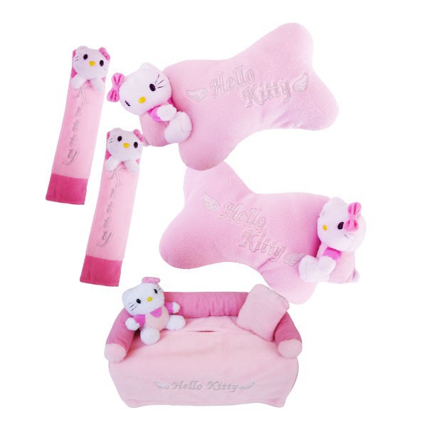 Bantal Mobil 3 in 1 Boneka Exclusive Hello Kitty Pink