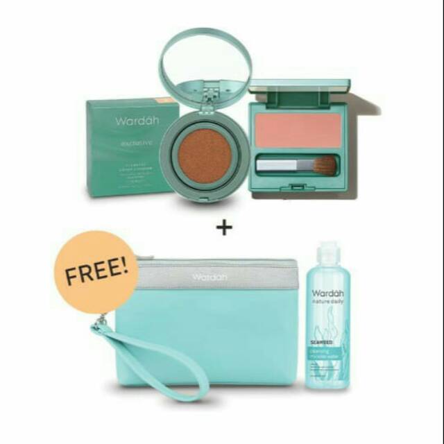 wardah exclusive paket+free pouch new