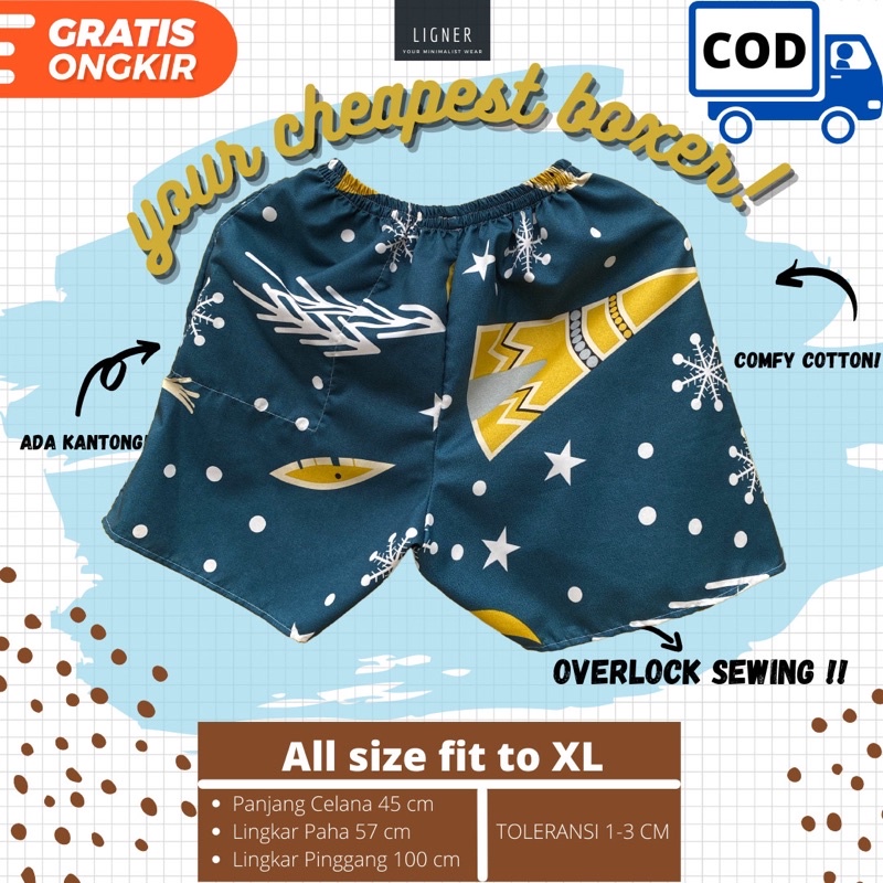 ECER HARGA GROSIR TERMURAH DI SHOPEE CELANA BOXER CELANA PENDEK  PRIA WANITA CELANA KOLOR CELANA KOTAK CEALANA MOTIF-PC BLUE