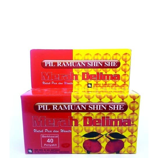 PIL RAMUAN SHIN SHE MERAH DELIMA - OBAT ASAM URAT, KOLESTEROL