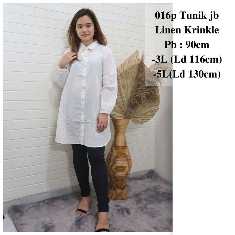 TUNIK WANITA PUTIH CRINCLE JUMBO TUNIK KEMEJA PUTIH JUMBO TUNIK BIGSIZE TUNIK JUMBO KEMEJA JUMBO TUN