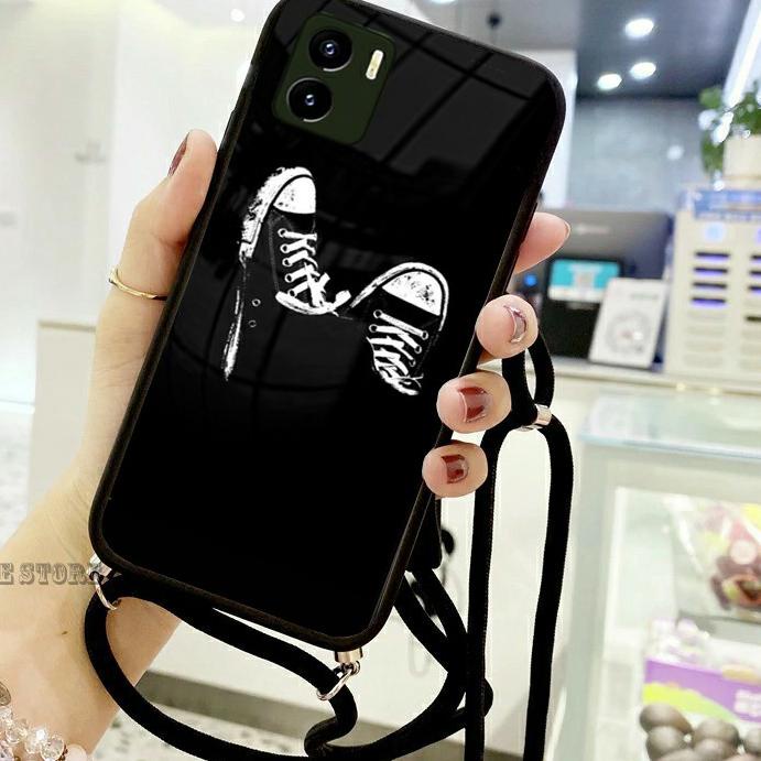 Grosiran Murah [CG88] Softcase Kaca + Tali Vivo Y15S Y21S Y21 2021 - Case Hp Vivo Y12 Y15 Y12S - Kes