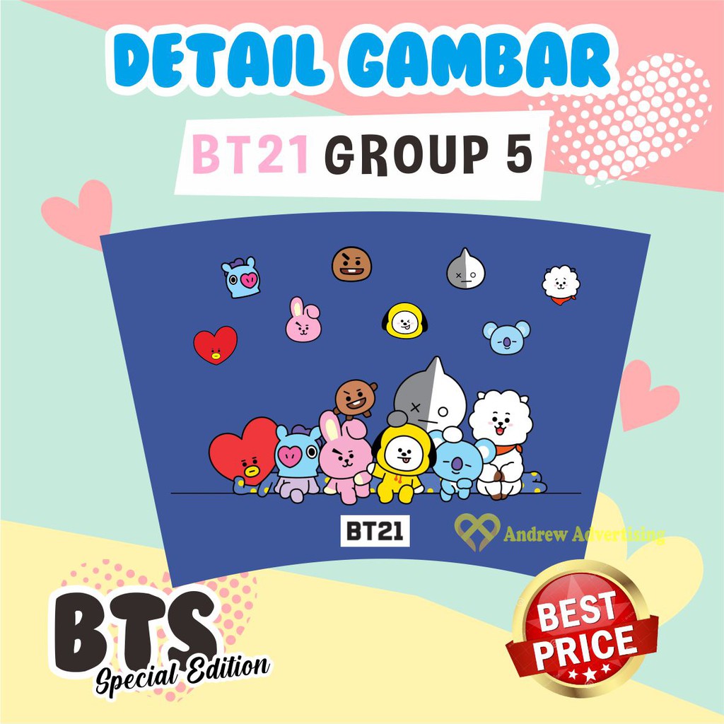 BOTOL MINUM KPOP BTS BT21 GROUP