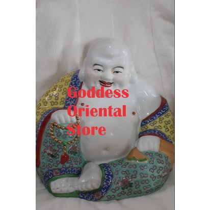 Patung Statue Maha Maitreya Buddha Mi Lek Fo Happy Buddha Keramik Ceramic lambang Cinta Kasih dan Ke
